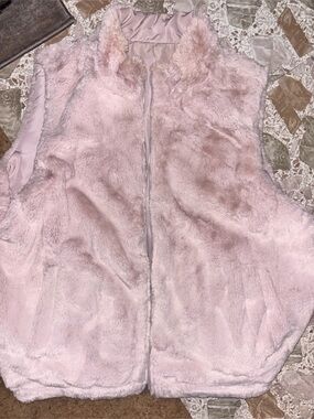 Women’s Plush Zip-Front Sleep Vest - Light Pink
